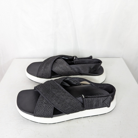 Ugg Nella Black Mesh Strappy Criss Cross Sandals - Picture 3 of 8